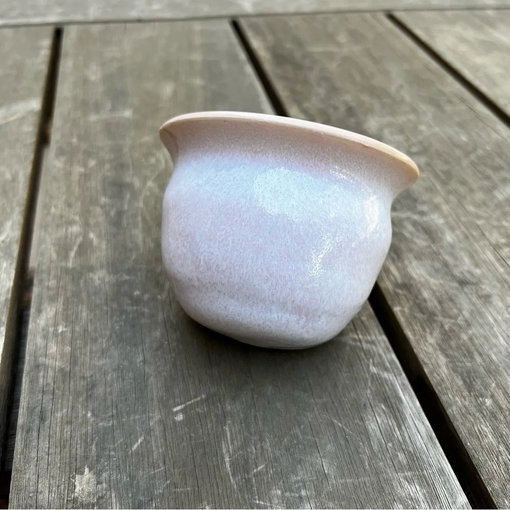 Studio Pottery Handmade Ceramic Glazed Sea Salt Cellar Dispenser Artist Signed